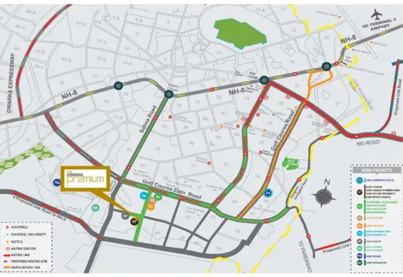 M3M Urbana Location Map