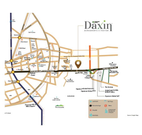 Signature Global Daxin Vistas Location Map