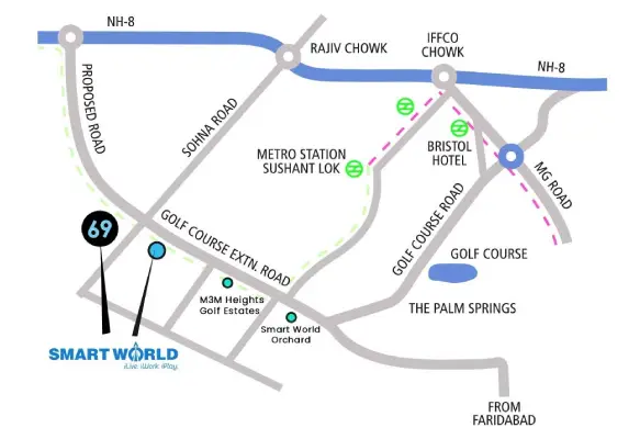 Smart World Sector 69 Location Map